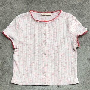 Stylish White and Red Top